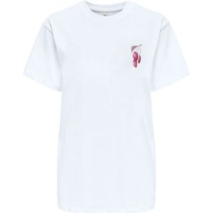 Only - Onlvivvi Life S/S Lovely TOP CS JRS - Top - Wit - 100% Katoen