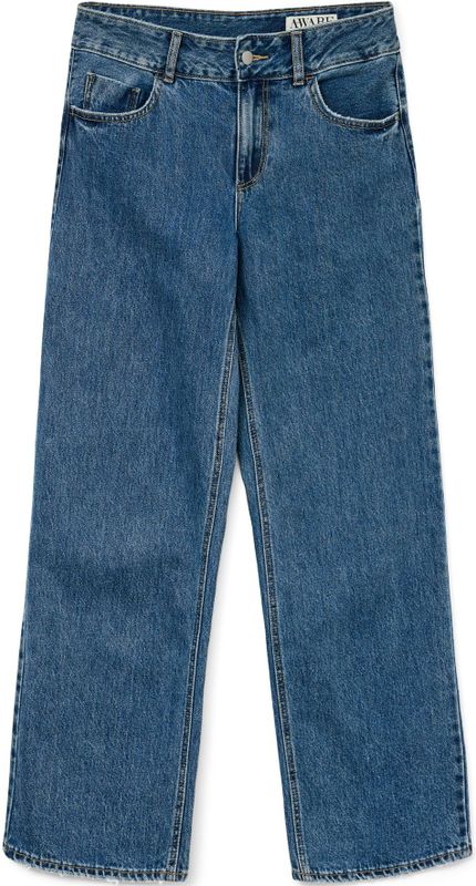 Awrena - Wide Fit Jeans - Stonewash - Mid Rise - Wide Leg Fit