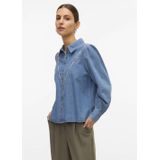 Vero Moda - Vmtolla Ls Shirt - Blouse - Medium Blue Denim
