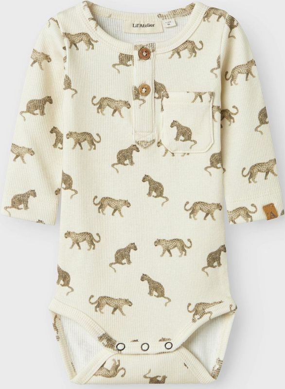 Lange Mouwen Romper - Jersey - Met All-over Print - Knoopsluiting - Borstzakken