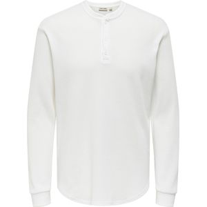 Onstobie - T-shirts - Wafelstof - Lange Mouwen - Regular Fit - Opa Hals