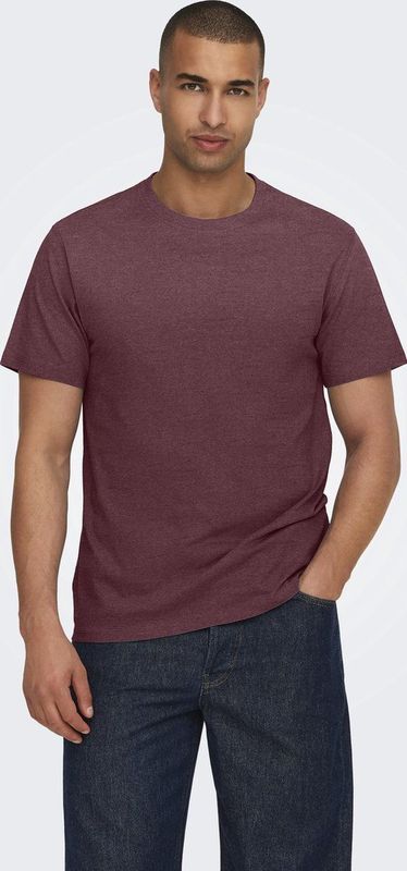 ONLY & SONS - T-shirt - Bordeaux - Ronde Hals
