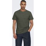 ONLY & SONS - T-shirt - Groengrijs - Katoenmix