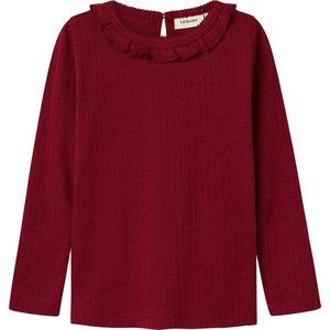 Lil Atelier Blouse - Rib - NmfRachel - Rood Dahlia - Lil Atelier - 2 jaar (92) - Shirts