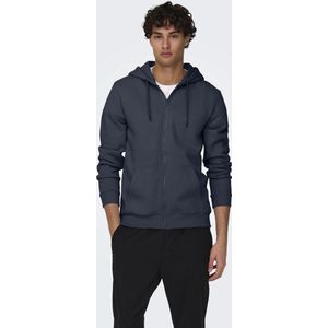 ONLY & SONS - ONSCERES ZIP THR. HOODIE SWEAT - Capuchonsweatvest - Blauw