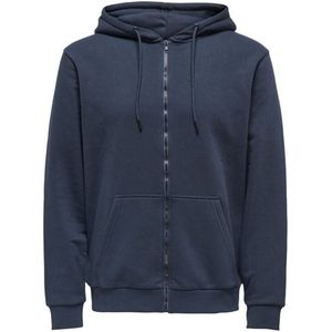 ONLY & SONS - ONSCERES ZIP THR. HOODIE SWEAT - Capuchonsweatvest - Blauw