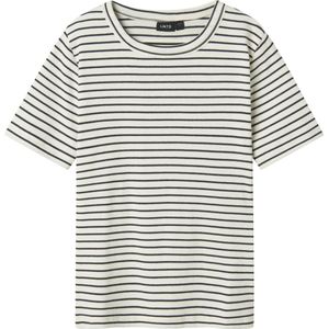 LMTD T-Shirt - Rib - NlfHinaja - Dark Grey Melange/White Strepen - LMTD - 9-10 jaar (134-140) - T-Shirts