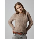 Gebreide Trui - Ronde Hals - Lange Mouwen - Kabelpatroon - Slim Fit