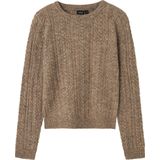 Gebreide Trui - Ronde Hals - Lange Mouwen - Kabelpatroon - Slim Fit