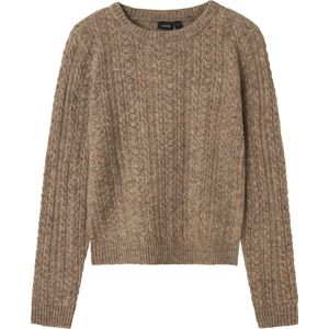 Gebreide Trui - Ronde Hals - Lange Mouwen - Kabelpatroon - Slim Fit