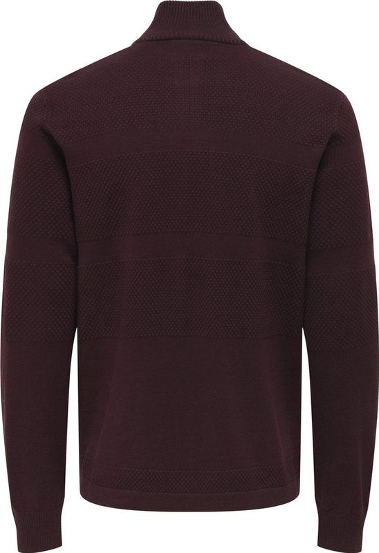 Onsmalik - Gebreid Vest - Hoge Hals - Lange Mouwen - Ritssluiting - Regular Fit