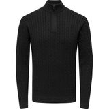 Onsloui - Gebreide Pullover - Ronde Hals - Lange Mouwen - Halve Ritssluiting - Regular Fit
