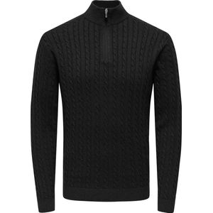 Onsloui - Gebreide Pullover - Ronde Hals - Lange Mouwen - Halve Ritssluiting - Regular Fit