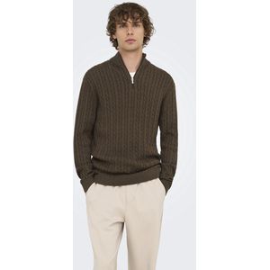 Onsloui - Gebreide Pullover - Ronde Hals - Lange Mouwen - Halve Rits