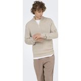 Onsloui - Gebreide Pullover - Ronde Hals - Lange Mouwen - Halve Ritssluiting - Regular Fit