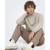 Onsloui - Gebreide Pullover - Ronde Hals - Lange Mouwen - Halve Ritssluiting - Regular Fit