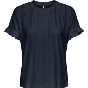 Only - T-shirt - Navy - 95% Polyester 5% Elastaan