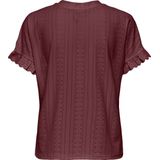 Only - Milla Frill Shirt - Donkerrood - T-shirt
