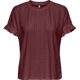 Only - Milla Frill Shirt - Donkerrood - T-shirt