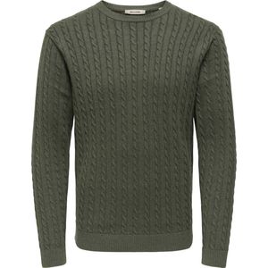 Onsloui - Gebreide Pullover - Kabelstructuur - Ronde Hals - Lange Mouwen - Regular Fit