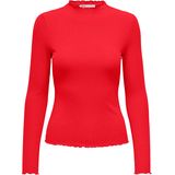 Only T-shirt Onlemma L s High Neck Top Noos Jrs 15180040 High Risk Red Dames