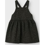 Jurk - Panterprint - Mouwloos - Voorzak - Drukknopen - Twill