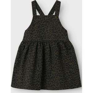 Jurk - Panterprint - Mouwloos - Voorzak - Drukknopen - Twill