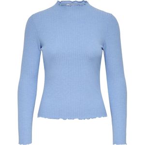 ONLY - ONLEMMA - T-shirt - Hemelsblauw - Slanke Pasvorm - Lange Mouw