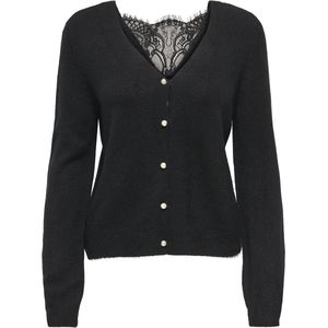 Only - ONLADELE LS LACE MIX REVERS CARDI CC KNT - Vest - Zwart - Lange Mouwen