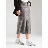VERO MODA - VMVERI - Spijkerrok - Lichtgrijs - Donkergrijs - Wit - Dierenprint