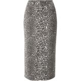 VERO MODA - VMVERI - Spijkerrok - Lichtgrijs - Donkergrijs - Wit - Dierenprint
