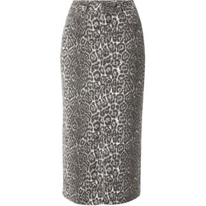 VERO MODA - VMVERI - Spijkerrok - Lichtgrijs - Donkergrijs - Wit - Dierenprint