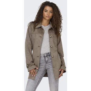 Imitatiesuède - Tussenjas - Zwart - Lange Mouwen - Knoopsluiting