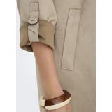 Only - Joline - Lange Jas - Suèdelook - Regular Fit