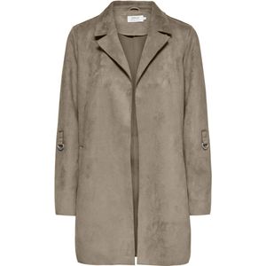 Only - Joline - Lange Jas - Suèdelook - Regular Fit