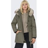 Onliris - Parka - Lang - Met Kap en Afneembare Rand van Synthetisch Bont - Voorzakken met Knoopsluiting