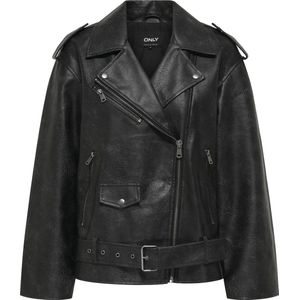 Onlwaves - Bikerjack - Imitatieleer - Asymmetrische Ritssluiting - Lange Mouwen