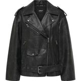 Onlwaves - Bikerjack - Imitatieleer - Asymmetrische Ritssluiting - Lange Mouwen