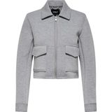 Only - ONLJUDITH - Korte Jas - Grey Melange - Scuba Stof