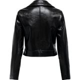 Leren Jas - Zwart - Regular Fit - Ritszakken - Zonder Capuchon