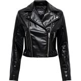 Leren Jas - Zwart - Regular Fit - Ritszakken - Zonder Capuchon