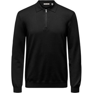 Only & Sons - Onswyler Life Reg Half Zip Polo - Zwart - Poloshirt