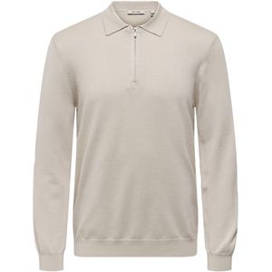 Only & Sons - Onswyler Life Reg Half Zip Polo - Beige - Herenkleding