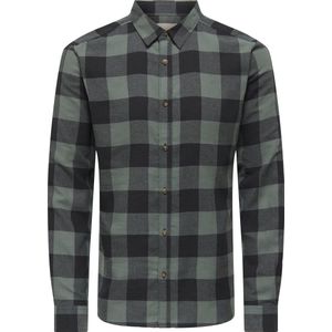 ONLY & SONS - Geruit Hemd - Beige en Zwart - Slim Fit