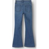 Bootcut Jeans - Denim - Blauw - Verstelbare Taille, Achterzakken, Voorzakken, Haak- en Knoopsluiting