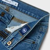 Bootcut Jeans - Denim - Blauw - Verstelbare Taille, Achterzakken, Voorzakken, Haak- en Knoopsluiting