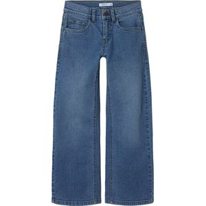 Jeans - Wide-Fit - Blauw - Katoen - Verstelbare Taille