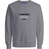 JACK & JONES - JCOSCRIPTURE - Sweatshirt - Lichtgrijs - Zwart - Wit