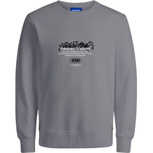 JACK & JONES - JCOSCRIPTURE - Sweatshirt - Lichtgrijs - Zwart - Wit