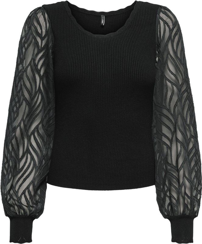 Only - Top lange mouw 15350562 JULIE - Zwart